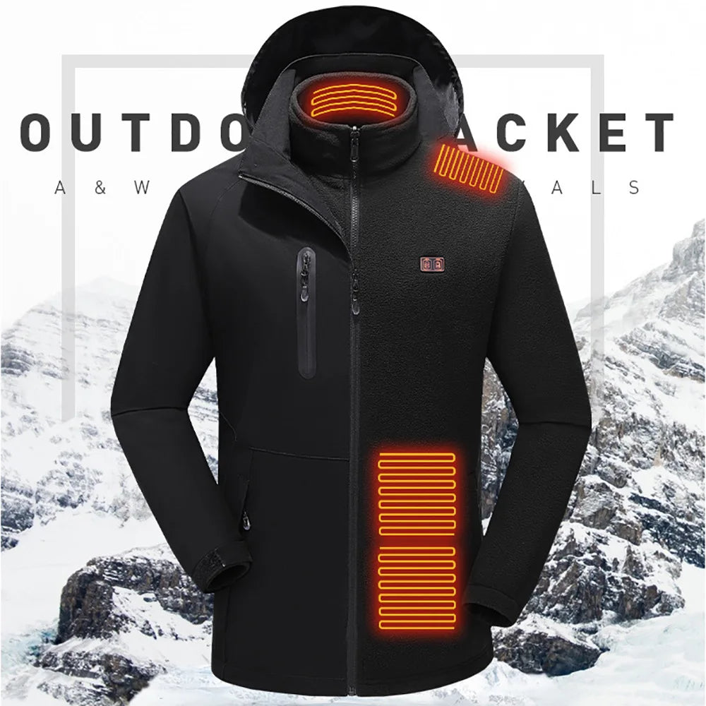 Heated Jacket with 15 Heating Zones - Unisex USB-Powered Winter Coat